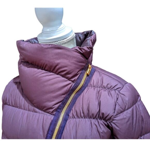 Athleta Women's Purple DownAbout Asymmetrical Zip Quilted Puffer Jacket Size XS - Picture 4 of 10